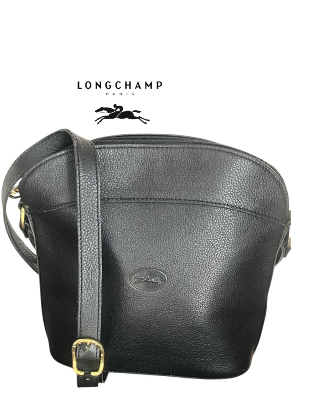 LONGCHAMP Paris Vintage Le Foulonné Pebbled Leather Dome Bag